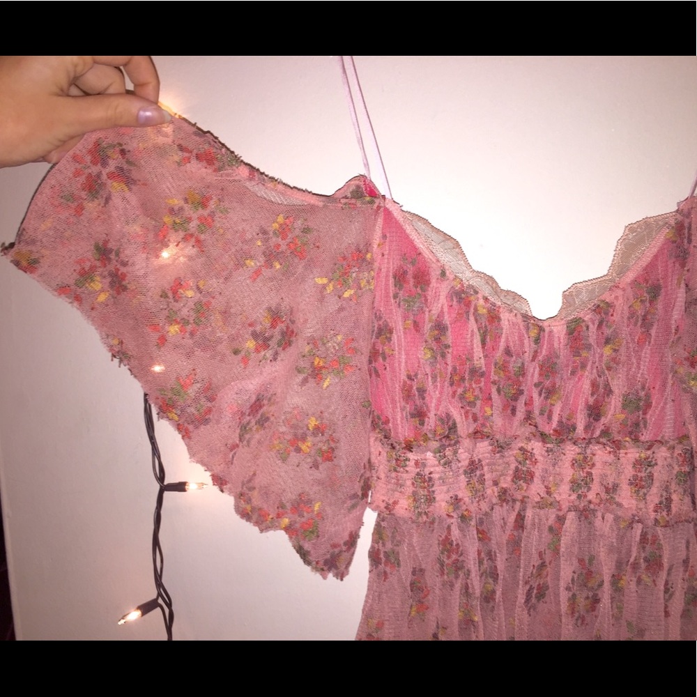 Free People: Lace Off Shoulder Strappy Blouse